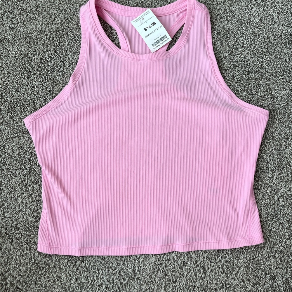Yogalicious Light Pink Ribbed Tank Top